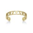 10K Yellow Gold Filigree Heart Cutout Adjustable Toe Ring