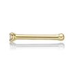 14K Yellow Gold Straight Bone Diamond Nose Ring, 0.01 Carat, 18 Gauge