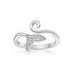 Sterling Silver Mermaid Tail Adjustable Toe Ring, 0.044 Carat