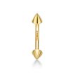 14K Yellow Gold Curved  5/16 Inch Barbell Eyebrow Ring with Spikes