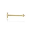 14K Yellow Gold Star Straight Bone Stud Nose Ring, 20 Gauge
