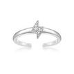 Sterling Silver Lightning Bolt Adjustable Toe Ring, 0.03 Carat