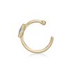 14K Yellow Gold 3.3 MM Blue Enamel Heart Open Hoop Nose Ring, 20 Gauge