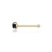 14K Yellow Gold 3 MM Black Onyx Straight Bone Stud Nose Ring, 20 Gauge