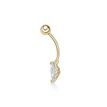 10K Yellow Gold 6 MM Princess Cubic Zirconia Belly Ring