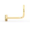 14K Yellow Gold Square Cubic Zirconia Curved Screw Nose Ring, 20 Gauge