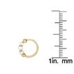 14K Yellow Gold 10 MM Hoop Nose Ring with White Beads, 20 Gauge