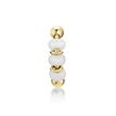 14K Yellow Gold 10 MM Hoop Nose Ring with White Beads, 20 Gauge
