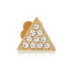 14K Yellow Gold Cubic Zirconia Triangle Cartilage Earring