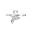 Sterling Silver Mermaid Tail Adjustable Toe Ring, 0.044 Carat
