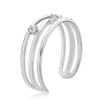 10K White Gold Cubic Zirconia Triple Band Toe Ring