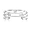 10K White Gold Cubic Zirconia Triple Band Toe Ring