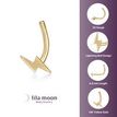 14K Yellow Gold 4.5 MM Lightning Bolt Curved Nose Ring, 20 Gauge