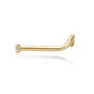 14K Yellow Gold Screw Diamond Nose Ring, 0.01 Carat, 18 Gauge