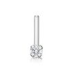 14K White Gold L-Shaped Lab Grown Diamond Nose Ring, 0.02 Carat, 20 Gauge