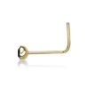 14K Yellow Gold 3 MM Purple Swarovski Curve Stud Nose Ring, 20 Gauge