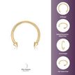14K Yellow Gold Circular Horseshoe 5/8 Inch Nipple Ring with Spikes