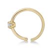 14K Yellow Gold Diamond Hoop Nose Ring, 0.02 Carat, 22 Gauge