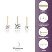 14K Yellow Gold L-Shaped 1.5 MM 2 MM 3 MM Cubic Zirconia Nose Ring Set, 22 Gauge