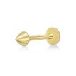 14K Yellow  Gold Micro Labret Stud with 3 MM Cone Spike