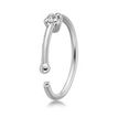 14K White Gold Lab Grown Diamond Hoop Nose Ring, 0.01 Carat, 20 Gauge