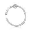 14K White Gold Lab Grown Diamond Hoop Nose Ring, 0.01 Carat, 20 Gauge