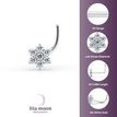 14K White Gold 0.06 Carat Lab Grown Diamond Flower Nose Ring, 20 Gauge