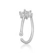 14K White Gold Flower Lab Grown Diamond Hoop Nose Ring, 0.07 Carat, 20 Gauge