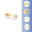 14K Yellow Gold  Star Internally Threaded Cubic Zirconium Micro Labret, 16 Gauge