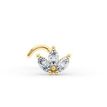 14K Yellow Gold Curved Cubic Zirconia Nose Stud, 20 Gauge