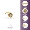 14K Yellow Gold Curved Cubic Zirconia Nose Stud, 20 Gauge