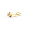 14K Yellow Gold Lotus Curved Nose Stud, 20 Gauge