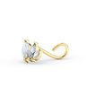 14K Yellow Gold Curved Marquee Cubic Zirconia Nose Stud, 20 Gauge