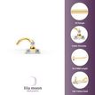 14K Yellow Gold Curved Cubic Zirconia Nose Stud, 20 Gauge