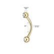 14K Yellow Gold 5/16 Inch Eyebrow Barbell with Cubic Zirconia