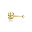 10K Yellow Gold 3 MM Clover Stud Nose Ring, 20 Gauge