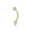14K Yellow Gold 5/16 Inch Eyebrow Barbell with Cubic Zirconia