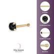 14K Yellow Gold 3 MM Black Onyx Straight Bone Stud Nose Ring, 20 Gauge