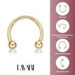 14K Yellow Gold Circular 3/8 Inch Barbells Horseshoe Eyebrow Ring