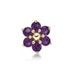 14K Yellow Gold Straight Bone 3.5 MM Amethyst Swarovski Flower Nose Ring, 20 Gauge