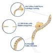 14K Yellow Gold Cubic Zirconia Wave Cartilage Earring