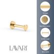 14K Yellow Gold Heart Internally Threaded Micro Labret, 16 Gauge