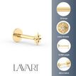14K Yellow Gold  Star Internally Threaded Cubic Zirconium Micro Labret, 16 Gauge
