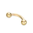 14K Yellow Gold Curved 5/16 Inch Barbell Eyebrow Ring