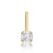 14K Yellow Gold L-Shaped Diamond Nose Ring, 0.07 Carat, 22 Gauge