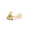 14K Yellow Gold Curved Celtic Knot Nose Stud, 20 Gauge