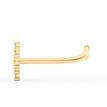 14K Yellow Gold Curved Cubic Zirconia Nose Stud, 20 Gauge