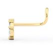 14K Yellow Gold Curved Marquee Cubic Zirconia Nose Stud, 20 Gauge