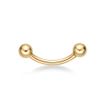 14K Yellow Gold Curved 5/16 Inch Barbell Eyebrow Ring