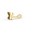 14K Yellow Gold Butterfly Curved Nose Stud, 20 Gauge
